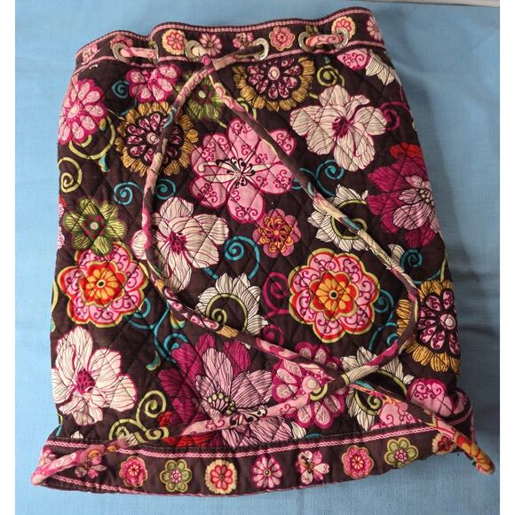 Very Bradley Drawstring Backpack Mod Floral Pink - Picture 2 of 5